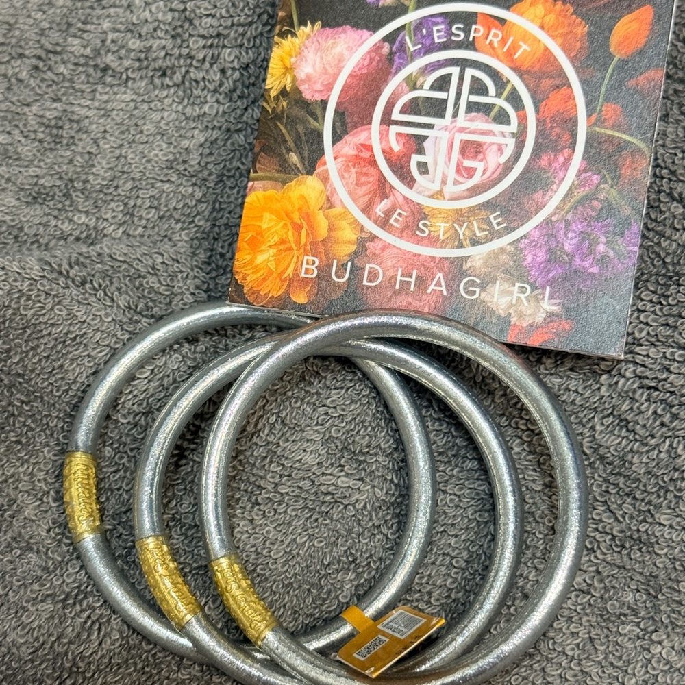 Budhagirl Silver and Gold Bangles